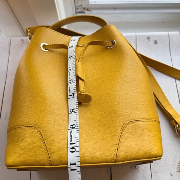 FURLA | Yellow Stacy S Bucket Bag with Detachable Pouch - Picture 8 of 13